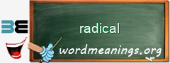 WordMeaning blackboard for radical